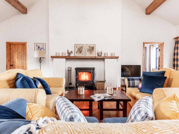 Holiday Lets on the Wild Atlantic Way - Living and Fireplace